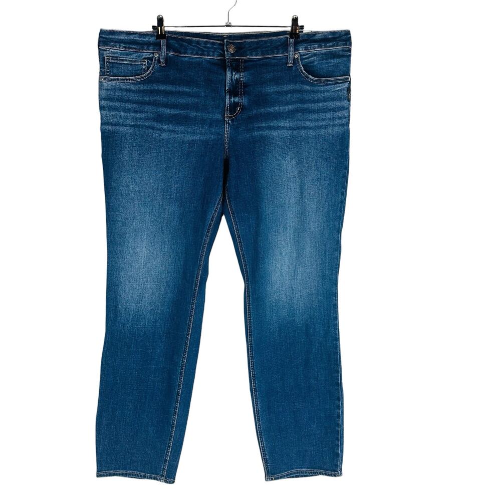 Silver Jeans Co. Sz Womans 22 X 31 Plus Jeans Suki Straight Pockets Stretch Blue